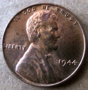 1944-P WHEAT CENT, MS++ CONDITION, RED/BROWN COLOR, CIRCULATED - Picture 1 of 2