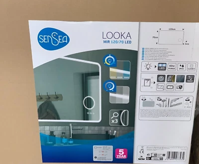 SENSEA - LED Badspiegel mit Beleuchtung 60W LOOKA- Spiegelleuchte B.120 x H.70 c - Bild 1 von 4