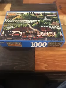HOMETOWN COLLECTION - 1,000 PIECE PUZZLE LOS ALTOS MAIL TRAIN USED - Picture 1 of 6