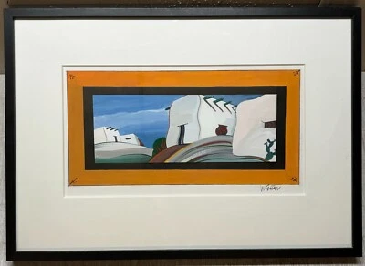 Vintage 1992 MEL WEINER 'Taos New Mexico ADOBES' Contemporary MODERN PAINTING - Image 1 of 4