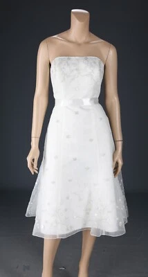 Galina Style VW8897 Ivory Beaded Organza Short Wedding Dress sz 10 - Image 1 of 4