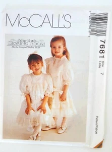 McCalls Martha’s Sewing Room Girl’s Dress & Slip Size 7, Uncut Pattern #7681 - Picture 1 of 6