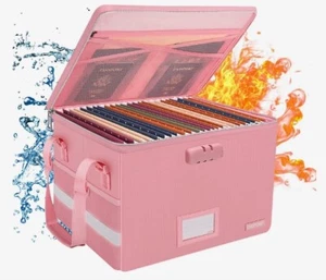 ENGPOW File Organizer Box Lock Large Fireproof Document Box Letter Legal NEW - Picture 1 of 9