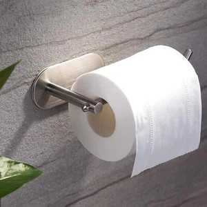 Toilet Paper Holder Adhesive Self Roll For Bathroom Kitchen Stick On Wall - Picture 1 of 7