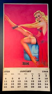 Billy DeVorss Original 1948 Pin-Up Calendar With Full Pad. 21”x11 1/4” Stunning - Picture 1 of 12