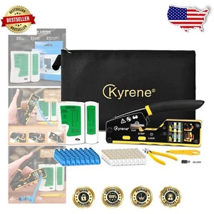 Ergonomic RJ45 Crimp Tool Set with 50 Connectors & Wire Stripper - Lightweight - Picture 1 of 8