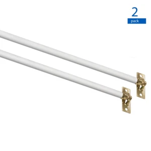 Adjustable 5/16" White Swivel Sash Single Curtain Rod Set Window Decor 11-19" - Picture 1 of 12