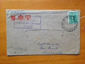 1944 AUSTRALIA SALVO'S ACF YMCA PASSED BY CENSOR AIF FEILD CANCEL WW2 COVER - Picture 1 of 2