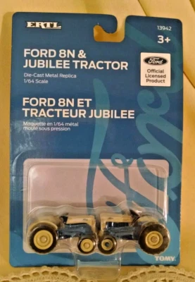 Ford 8N Die Cast Set Jubilee Tractor Blue Gray New Ertl Tomy 13942 1:64 2 Pc - Image 1 of 4
