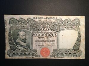 100 lire banco di napoli 10.11.1908