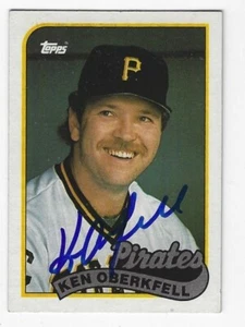 Autographed 1989 TOPPS KEN OBERKFELL Pittsburgh Pirates card #751 -COA - Picture 1 of 1