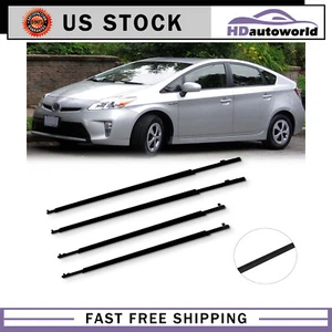 For 2010-2015 Toyota Prius Weatherstrip Window Moulding Trim Seal Belt 4 Piece - Foto 1 di 5