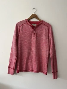 Men's JACK SPADE Red Striped Cotton Blend Long Sleeve Henley Shirt Top XS - Picture 1 of 9