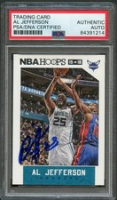 2015-16 NBA Hoops #45 Al Jefferson Signed Card AUTO PSA Slabbed Charlotte Hornet