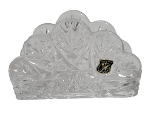 Vintage Golden Crown Genuine Hand Cut Lead Crystal Napkin Holder - Germany - Picture 1 of 8
