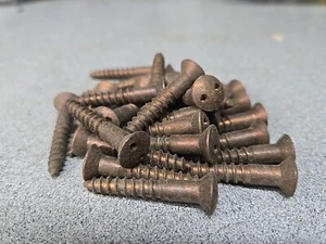 25pcs Brass Tamper Resistant Spanner Drive Oval Head Wood Screw #12 X 1-1/2" - Picture 1 of 6