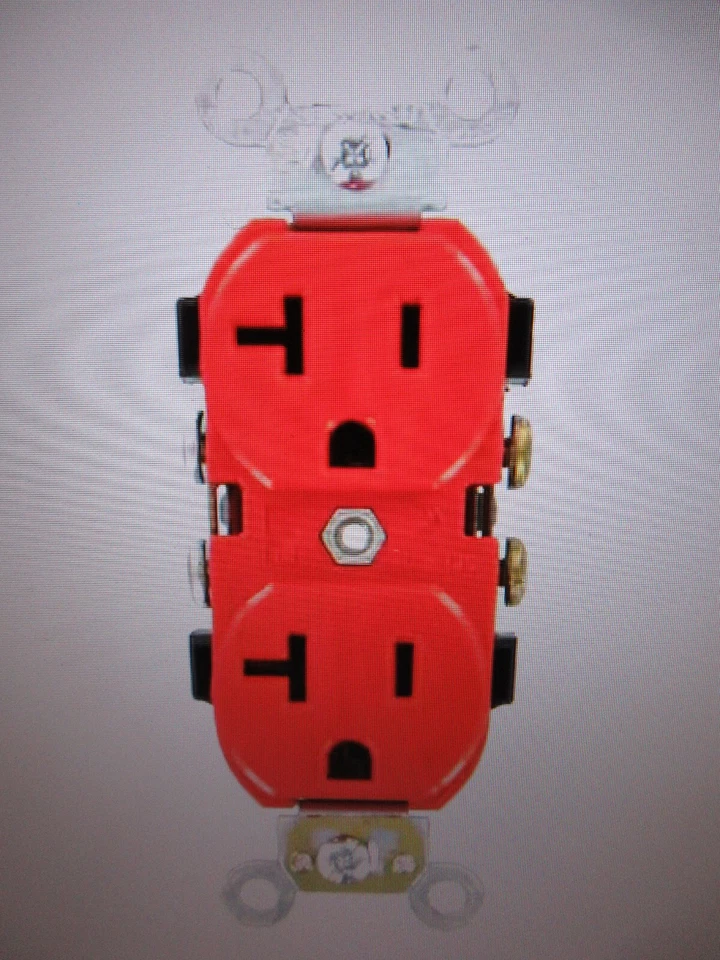 Leviton 20Amp 125V Industrial Grade Self-Grounding Duplex Outlet Receptacle 10PK - Image 1 of 4