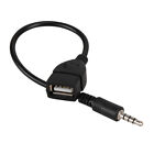 1x Audio AUX Jack 3.5mm Male to USB 2.0 Type A Female OTG Converter Cable Black