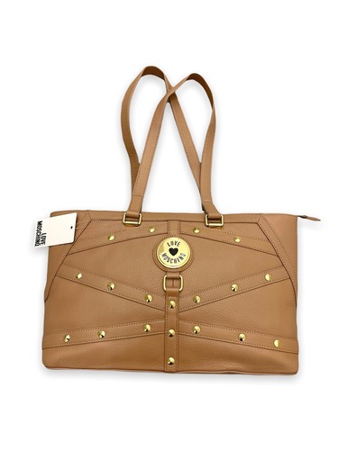 BORSA BORSA BORSA BORSA A MANO NUOVA CON ETICHETTE LOVE MOSCHINO GRAIN NATURALE (CIOTTOLO) TALPA TAN PELLE!