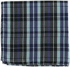 New Milani Men's Pocket Square Hankie Only Plaid checkers Pattern Blue formal