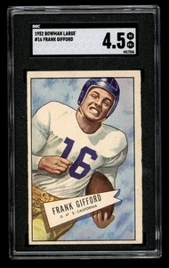 1952 Bowman Large #16 Frank Gifford Rookie RC SGC 4.5 Newly Graded HOF - Picture 1 of 2