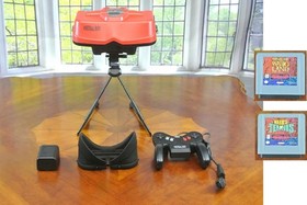 Nintendo Virtual Boy SOLDER FIXED Game System WARIO LAND Mario Tennis