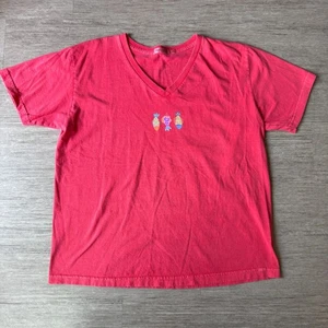 Vintage Fresh Produce Women’s Tee Shirt Fish Coral Pink L Oversized Boxy Y2K - Picture 1 of 5