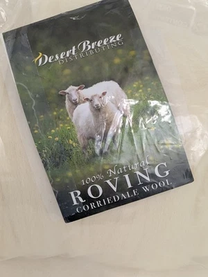 CORRIEDALE Wool Roving Undyed Combed Top Natural Ecru Spinning Felting - 9 oz - Image 1 of 2