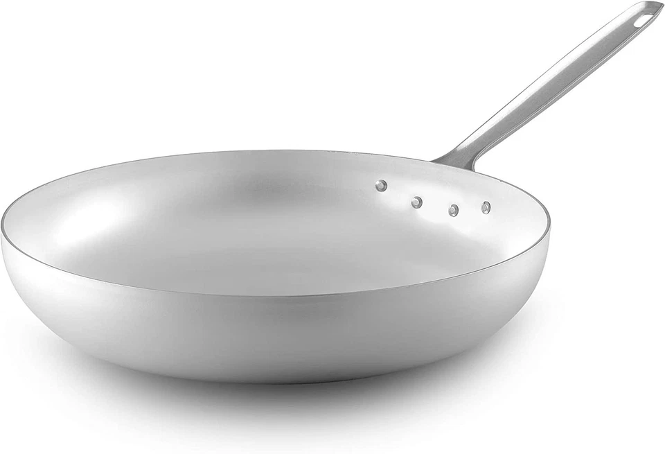 Pentole Agnelli saltare Padella svasata alta in alluminio con manico tubolare