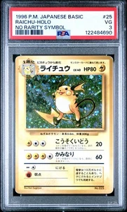 Pokemon Card Raichu No. 025 No Rarity Symbol Holo 1st Base Set PSA 3 - Picture 1 of 2