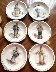 VTG "Métiers du Vieux Paris" 6 Small Porcelain Plates From France. - Picture 1 of 12