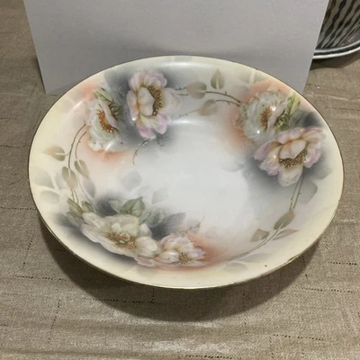 9.25 英寸 Prov Sace E.S. 德国碗彩绘花卉陶瓷餐碗复古 — 第 1/4 张图片