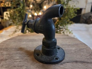 Vintage massiver Gusseisen Reproduktion Wasserhahn Haken Industrie Bauernhaus - Bild 1 von 8