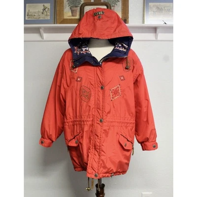 Abrigo bordado Obermeyer para mujer 8P vintage rojo leyenda nórdico 1947 chaqueta de esquí Foto 1 de 4