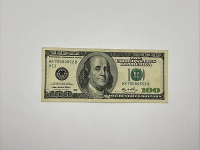 Series 2006  US One Hundred Dollar Bill Note $100 Dallas HK 70480852 B - Image 1 of 3