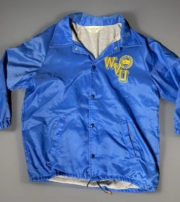 VTG 70s West Virginia University Mountaineers Windbreaker NCAA Jacket Sears Med - Image 1 of 4