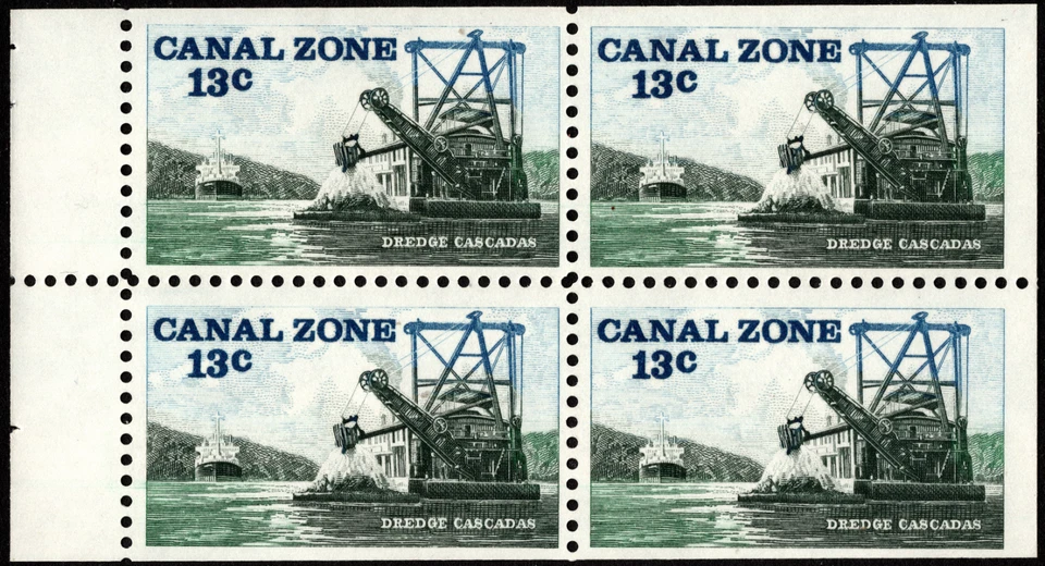 Canal Zone Stamps Scott #163a Booklet Pane of 4 Mint NH 13 Cents Dredge Cascadas - Image 1 of 1