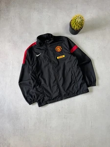 Vintage Nike Manchester United Jacket Windbreaker Training Black Soccer Football - Picture 1 of 15