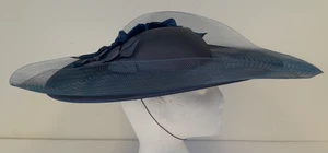 Harrods Ladies Blue Formal Hat Genevieve Louis Designs by Nigel Rayment  A24 G17 - Picture 1 of 16