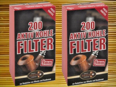 SPARPAKET 400 Stück Ermuri Aktiv Kohle Pfeifenfilter 9 mm ANGEBOT OHNE PORTO - Bild 1 von 2
