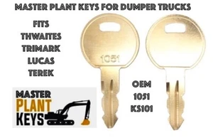 2 x THWAITES LUCAS TEREX 1051 Master Plant Dumper Excavator Digger Keys - Picture 1 of 1