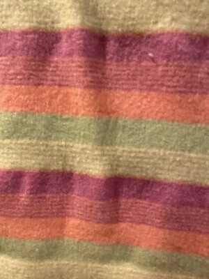 Винтажное оригинальное шерстяное одеяло Utah Mills Jack Frost пастели розовая лаванда 64 x 54 дюйма - Изображение 1 из 4