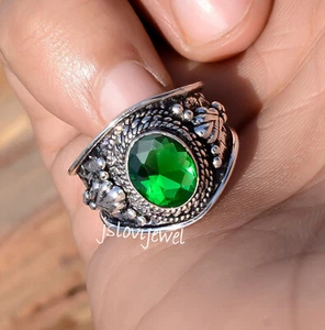 Chrome Diopside Oval Gemstone Jewelry 925 Sterling Silver New Collection Ring - Picture 1 of 8