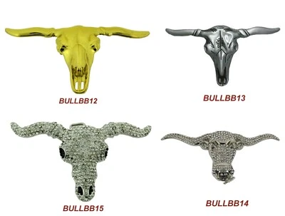 Nuevo Bull OX Calavera Cuerno Largo Cinturón Hebilla Vaquero Occidental Hombre Disfraz Rodeo Rider Foto 1 de 4