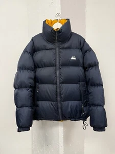 Vintage First Down Navy Yellow Puffer Down Jacket Reversible 90s Size XL - Picture 1 of 11