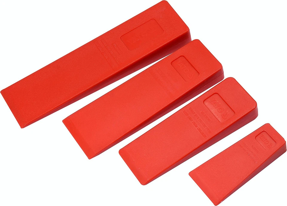 Spaltkeile Fällkeile Scheitkeil Treibkeil Kunststoff 4er-Set Nachsetzkeil Rot