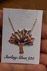 Necklace Pendant 925 Sterling Silver Tree Of Life New W Chain Multi Color Gems