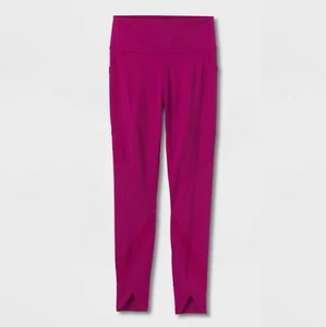 Girls' Mesh Pieced Side Pocket High Rise Leggings - All in Motion, Grape Purple - Picture 1 of 3