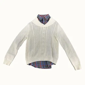 IZOD Boys' 2-Piece Sweater Set in White and Plaid, Size 4/5 - Picture 1 of 1