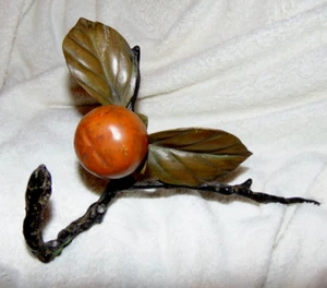 VINTAGE WROUGHT IRON FRUIT ON BRANCH, HAND-PAINTED HTF - Picture 1 of 8